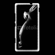 Coque Sony Xpéria SP Femme enceinte en noir et blanc