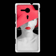Coque Sony Xpéria SP Femme élégante en noire et rouge 10