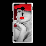Coque Sony Xpéria SP Femme élégante en noire et rouge 15