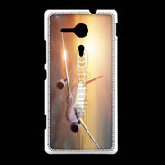 Coque Sony Xpéria SP Avion de ligne au coucher de soleil