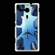 Coque Sony Xpéria SP Avion de ligne au dessus des immeubles