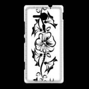 Coque Sony Xpéria SP Tatouage de fleurs 5