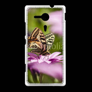 Coque Sony Xpéria SP Fleur et papillon