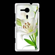 Coque Sony Xpéria SP Fleurs de Lys blanc