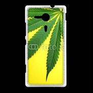 Coque Sony Xpéria SP Feuille de cannabis sur fond jaune
