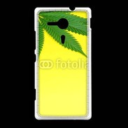 Coque Sony Xpéria SP Feuille de cannabis sur fond jaune 2