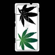 Coque Sony Xpéria SP Double feuilles de cannabis