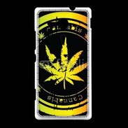 Coque Sony Xpéria SP Grunge stamp with marijuana leaf