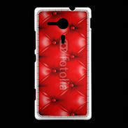 Coque Sony Xpéria SP Capitonnage cuir rouge