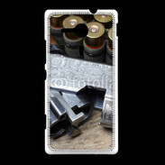 Coque Sony Xpéria SP Vintage fusil et cartouche