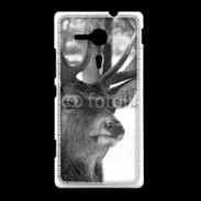 Coque Sony Xpéria SP Tête de Cerf en noir et blanc