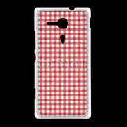 Coque Sony Xpéria SP Effet vichy rouge et blanc