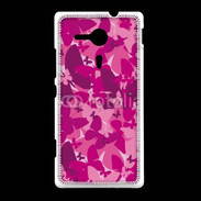 Coque Sony Xpéria SP Papillon rose