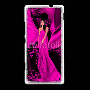 Coque Sony Xpéria SP Mode robe longue fushia