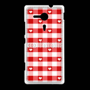 Coque Sony Xpéria SP Mode vichy rouge avec coeur