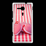 Coque Sony Xpéria SP Mode vichy et petit coeur
