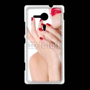 Coque Sony Xpéria SP Sexy et glamour bouche rouge à lèvre et vernis à ongles rouges