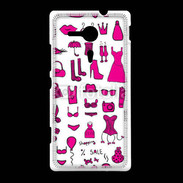 Coque Sony Xpéria SP Fond fashion rose