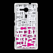 Coque Sony Xpéria SP Fond fashion rose 3