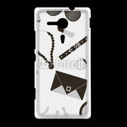 Coque Sony Xpéria SP Fond fashion noir et blanc