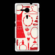 Coque Sony Xpéria SP Fond fashion rouge