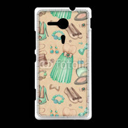 Coque Sony Xpéria SP Fond fashion vert et marron