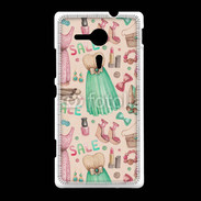 Coque Sony Xpéria SP Fond fashion rose et vert 2