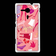 Coque Sony Xpéria SP Fond fashion rose 5