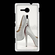 Coque Sony Xpéria SP Escarpins strass argent