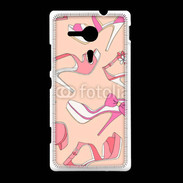 Coque Sony Xpéria SP Fond rose chaussures 