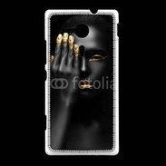 Coque Sony Xpéria SP Fashion en noir et or