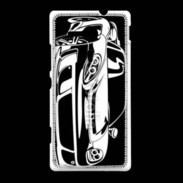 Coque Sony Xpéria SP Illustration voiture de sport en noir et blanc