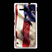 Coque Sony Xpéria SP Drapeau USA avec arme