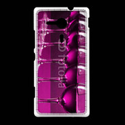 Coque Sony Xpéria SP Verre de vin sur fond rose