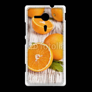 Coque Sony Xpéria SP Belles oranges sur fond en bois
