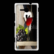 Coque Sony Xpéria SP Verre de vin rouge et grappe de raisin