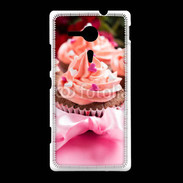 Coque Sony Xpéria SP Cupcake et ruban rose