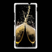 Coque Sony Xpéria SP Coupes de champagne sur fond noir