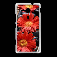 Coque Sony Xpéria SP Fleurs Zen rouge 10