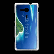 Coque Sony Xpéria SP île en former de cœur au milieu de la mer