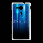 Coque Sony Xpéria SP Rideau bleu à strass
