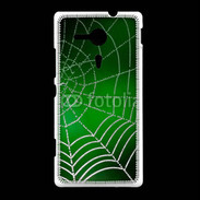 Coque Sony Xpéria SP Toile d'araignée verte