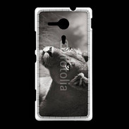 Coque Sony Xpéria SP Lionne en noir et blanc
