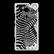 Coque Sony Xpéria SP Zèbre en noir et blanc