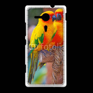Coque Sony Xpéria SP Couple d'oiseaux colorés