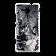 Coque Sony Xpéria SP Rhinocéros noir et blanc
