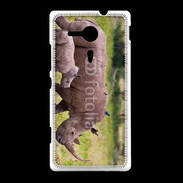 Coque Sony Xpéria SP Rhinocéros et son petit