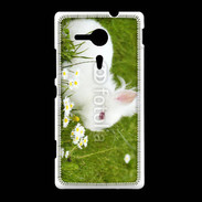 Coque Sony Xpéria SP Lapin blanc dans l'herbe