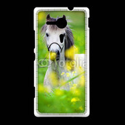 Coque Sony Xpéria SP Poney Shetland gris et blanc