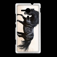 Coque Sony Xpéria SP Cheval noir au galop 5